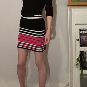 Striped pencil skirt